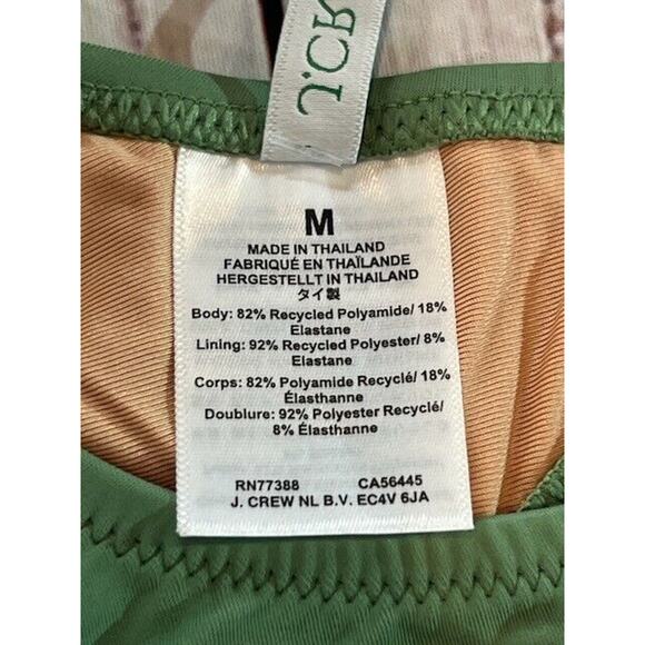 J.Crew Womens Heritage Scoopneck Bikini Top Lined Adjustable Green Size M NWT - Picture 4 of 7